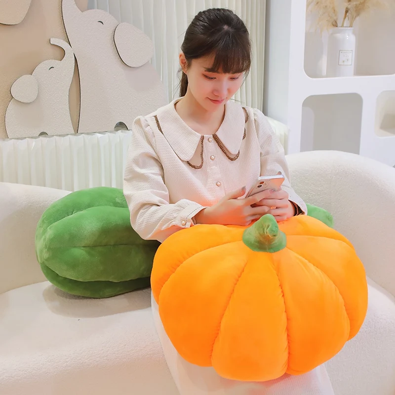 Vegetable Fruit Plush Pillow Stuffed Kawaii Wax Gourd Pumpkin Skirt Corn Carrot White Turnip Decor Plushie Friend Gift
