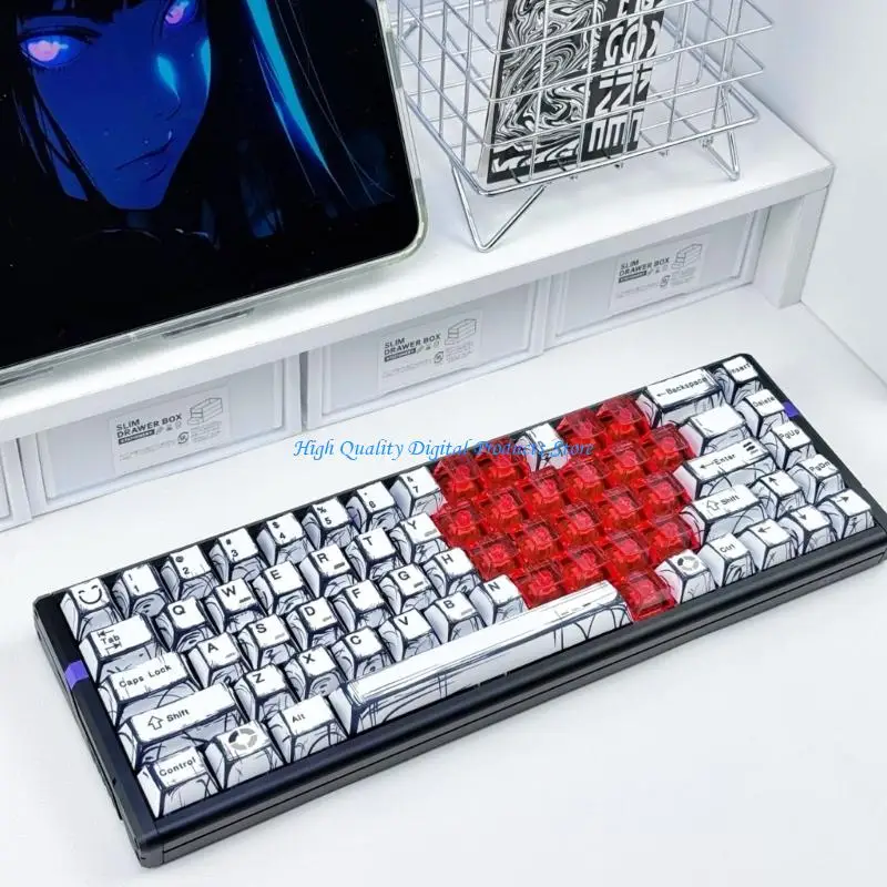 U2JE 21 Heart Keycaps With OEM Profile Textured For Typing And Gaming