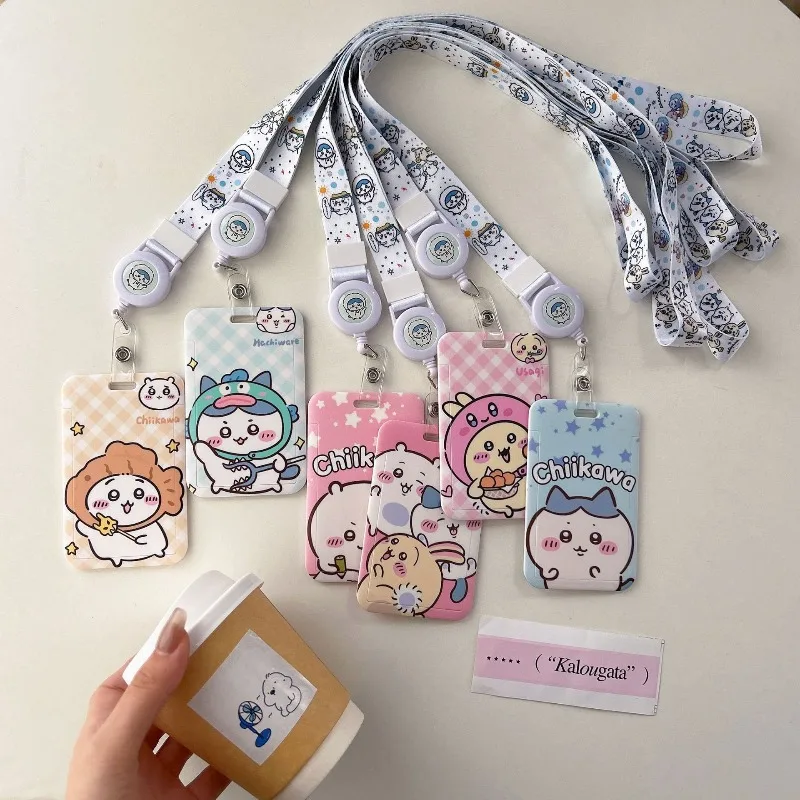 

Cute Chiikawa Cartoon Student Credential Badge Holder Card Holders Student Campus Lanyard Cards Holder Neck Straps for Kids Gift