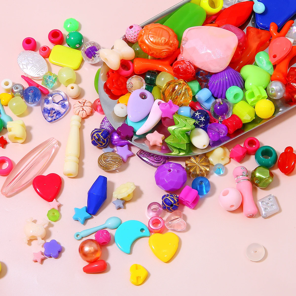 80-150Pcs/Box Random Mixed Acrylic Beads Charms Set for DIY Bracelet Necklace Earrings Jewelry Craft Making Kit Accessories