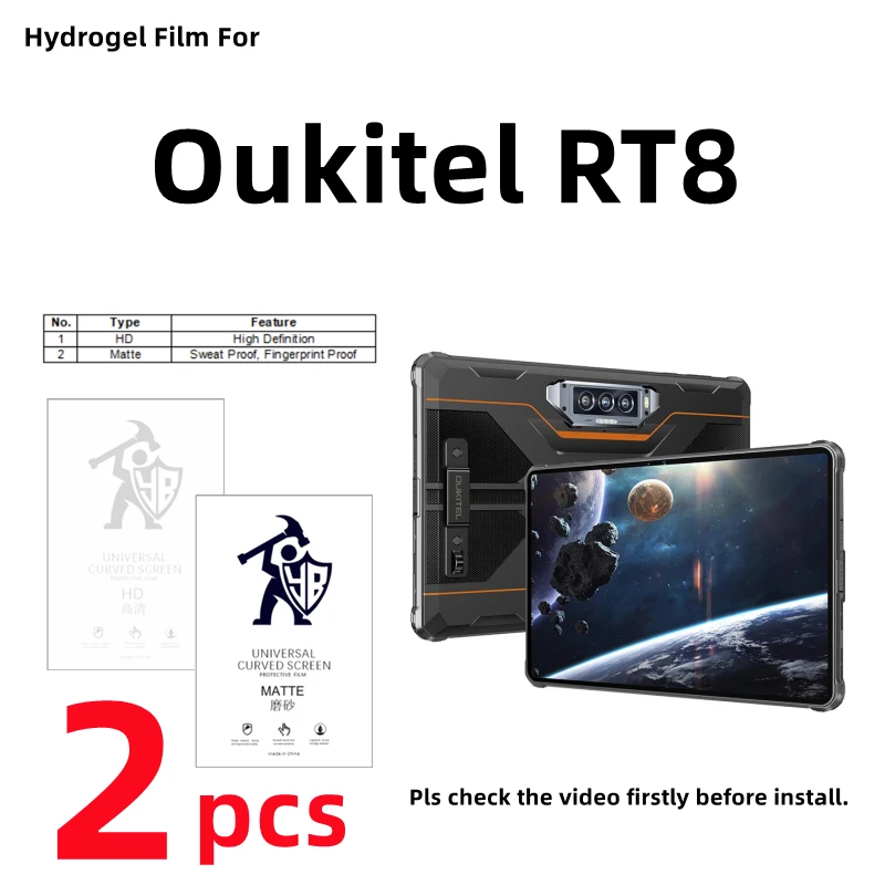 

2pcs HD Hydrogel Film For Oukitel RT8 Matte Screen Protector For Oukitel RT8 Clear/Frosted Full Cover Protective Film