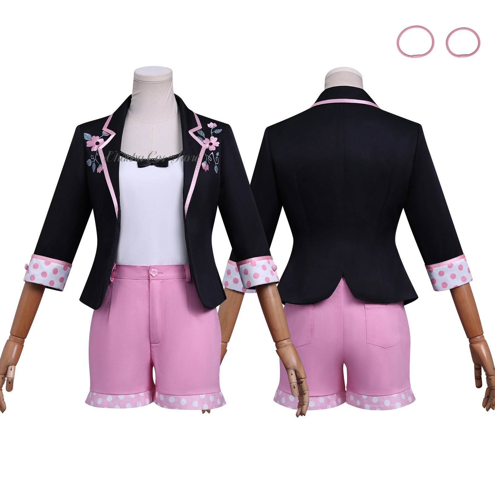 أزياء أنيمي سيدة ريدي التأثيرية معطف أسود شورت وردي زي نسائي غير رسمي Miraculouss Kawaii تمويه للنساء البالغات