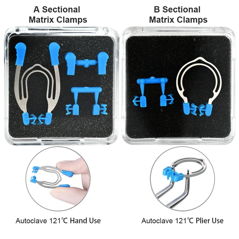 1 กล่อง Dental Matrix ตัดโค้งโลหะฤดูใบไม้ผลิคลิปแหวนเครื่องมือทันตแพทย์ Lab เครื่องมือ autoclavable