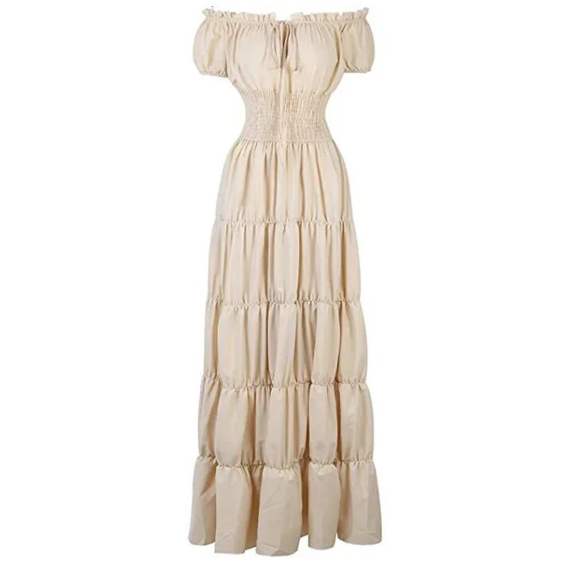 Vestido renacentista de la Edad Media para mujer, disfraz de escenario para Halloween, juego de rol, Ropa Retro