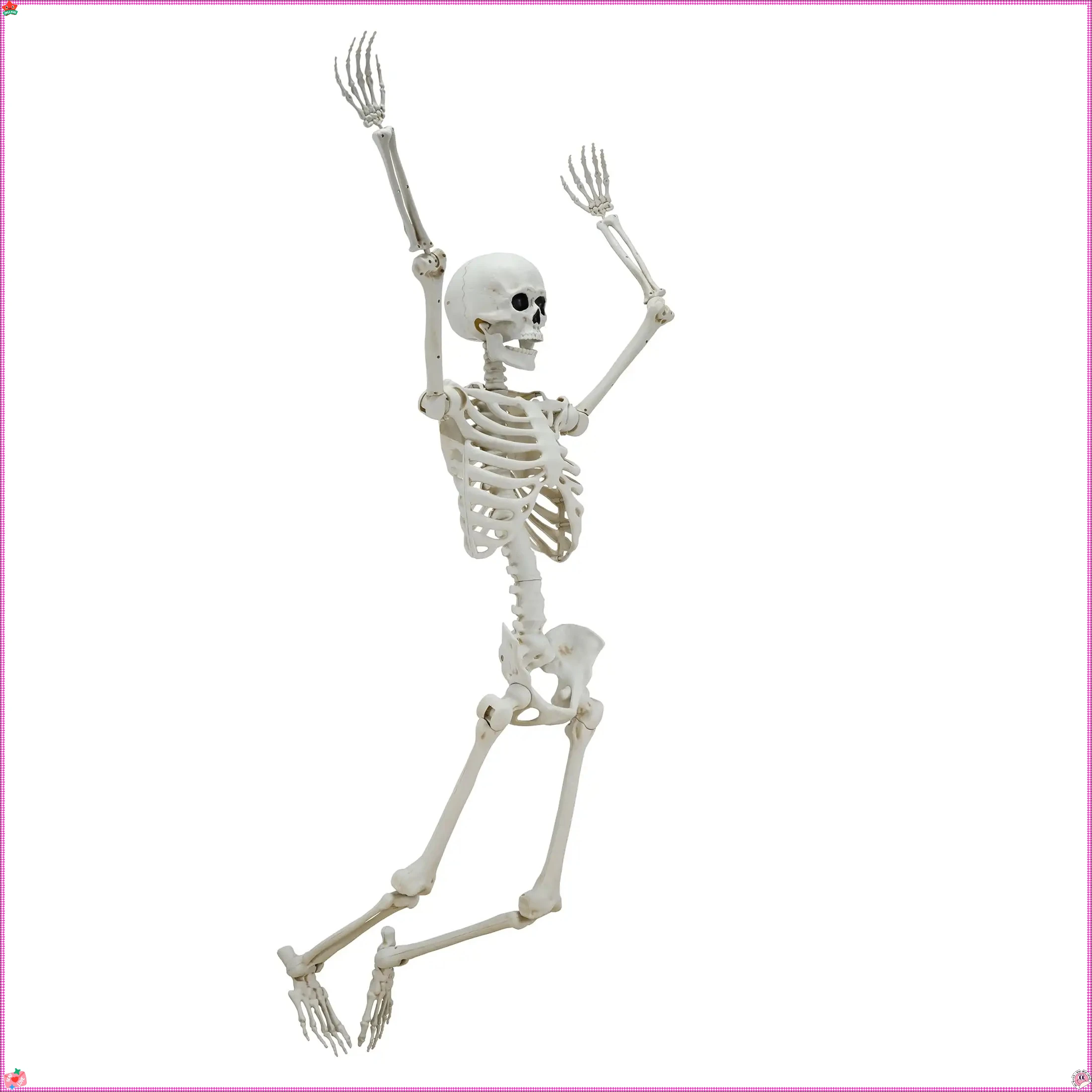 5ft White Poseable Skeleton Decoration, Halloween Outdoor Decor, by Way To Celebrate