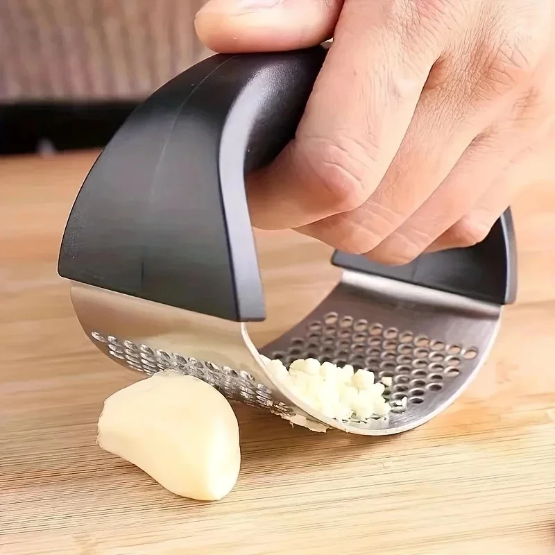 1-8Pcs Stainless Steel Washable Garlic Press, Thickened Garlic Clip, Household Garlic Puree Grinder, Garlic Mortar, Kitchen Tool