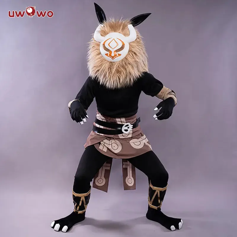 

Spot Original God cosplay dress Qiuqiu man plush head set QQ man role play hilichurl