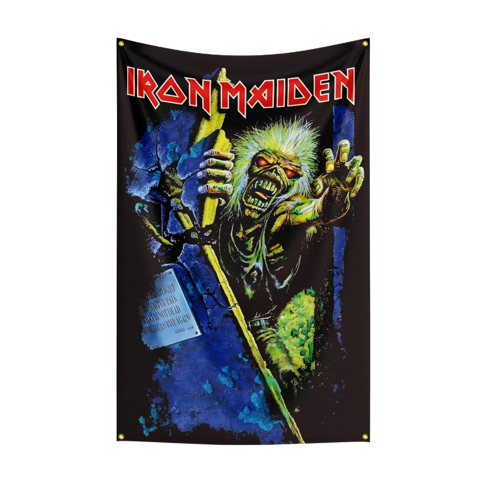 3x5 Ft I-Iron Maidens Heavy Rock Band Flag Polyester Digital Printing Banner for Bedroom Wall Art Out Door Tapestry Decoration