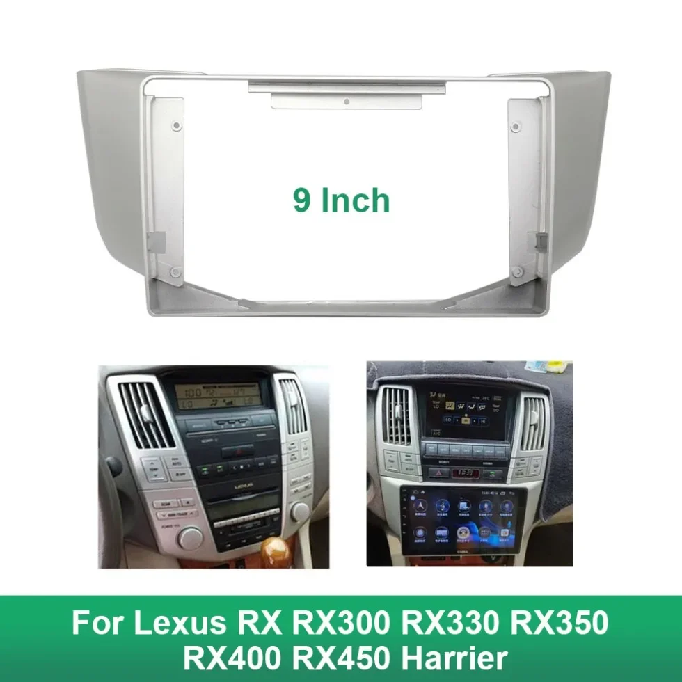 

9 Inch Car Fascia Frame Adapter Canbus For Lexus RX RX300 RX330 RX350 RX400 RX450 Harrier Android Audio Dash Fitting Panel Kit