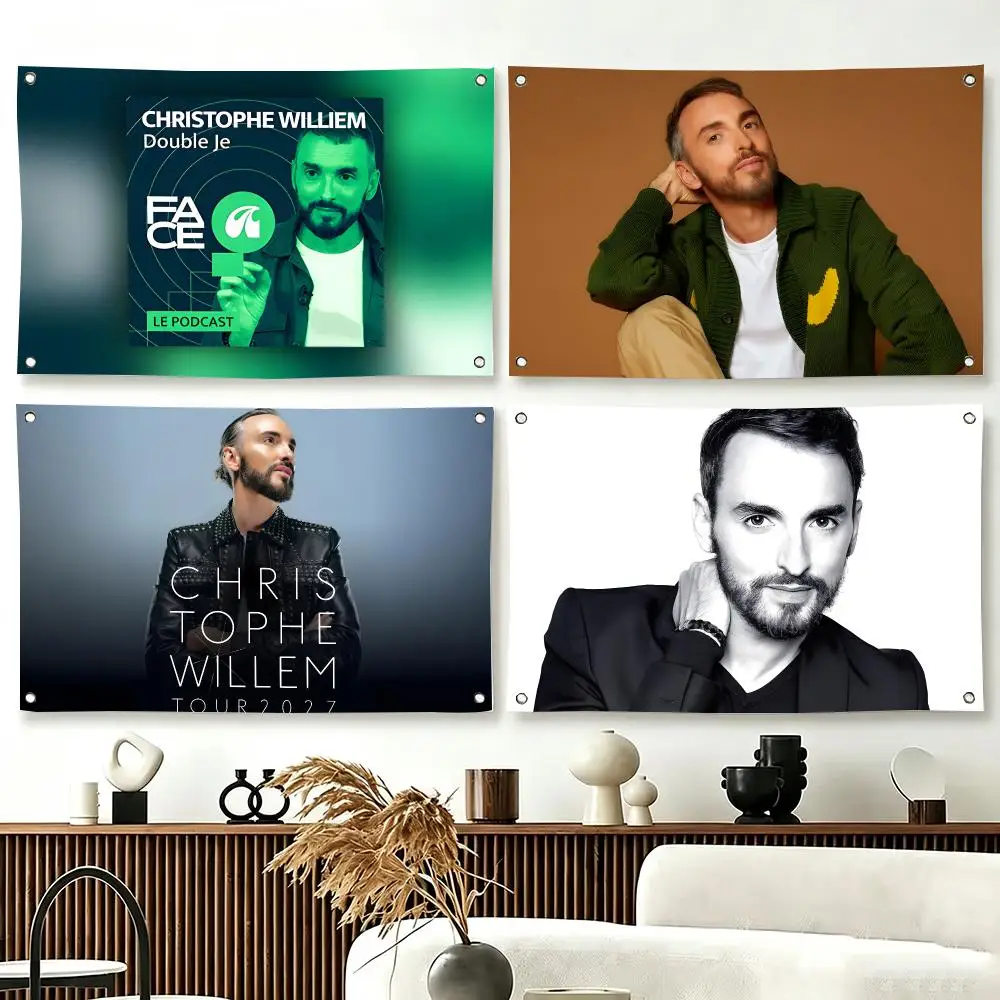 Pop Singer C-Christophe Willem Flags  For Living Room Home Dorm Decor Wall Outdoor Camping Party Banner Gifts