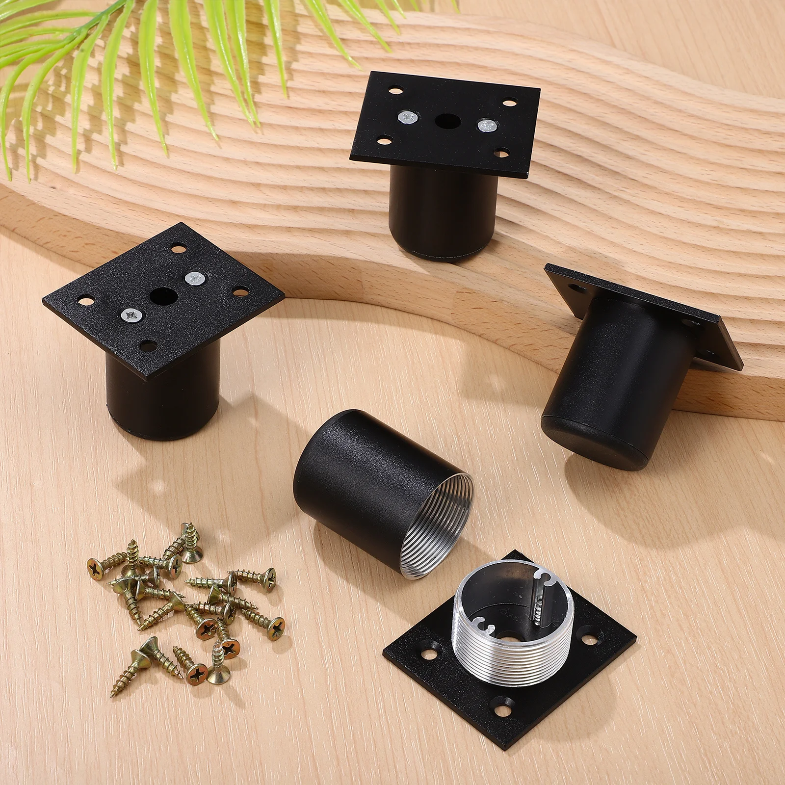 

8Pcs Adjustable Furniture Cabinet Riser Heavy Duty Aluminum Alloy Furniture Leveling Feet Polished Surface for Sofa Bed Desk