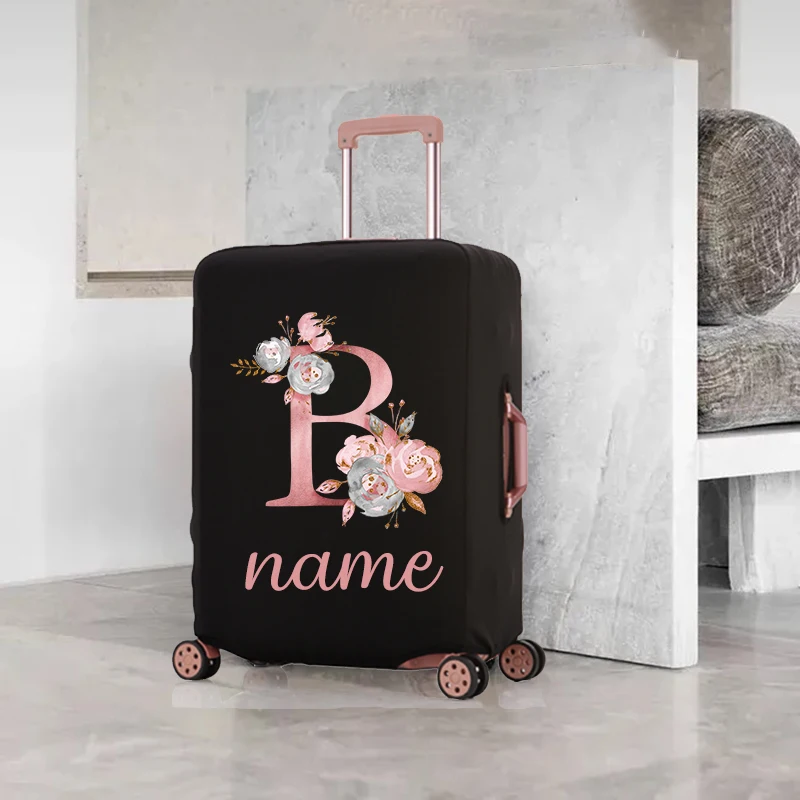 Free Custom Name Luggage Cover Elastic Suitcase Protective Case Trolley 18-32 Inch Travel Luggage Dust Cover Travel Accessories