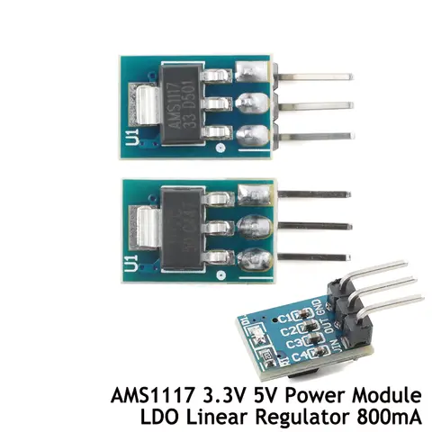 20 piezas/1 unidad AMS1117 3,3 V 5V módulo de fuente de alimentación AMS1117-3.3 AMS1117-5.0 placa reguladora lineal LDO 800mA