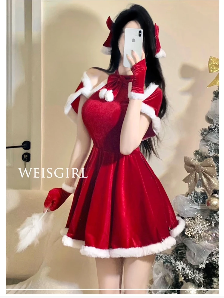 New Year Festival Party Costume Maid Uniform Seduction Sexy Cosplay Nightclub Performance Wear Clothes Rabbit Bunny Christmas