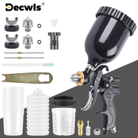 1.3mm 1.8mm Professional HVLP Spray Gun Home Automatic Paint Spray Gun Tool, 600ml No Clean Disposable Mix Measuring Cup 10pcs