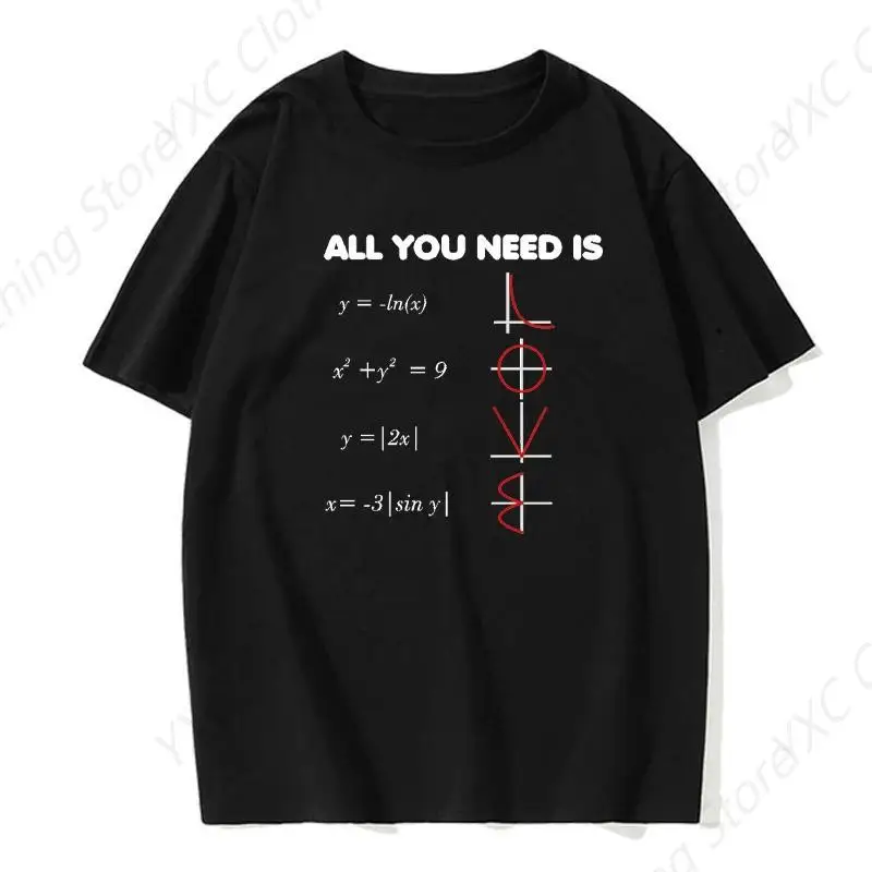 Geometry Algebraic Equations Diagram Men's T-shirt- Short Sleeve Crew Neck Soft Fitted Tees S - 6XL Fresh Classic Basic Tshirts