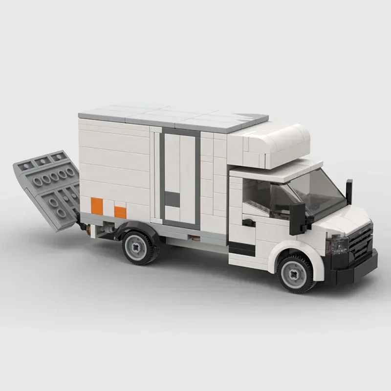 City Car Model Moc Building Bricks Urban Refit Refrigerated Van Technology Modular Blocks Gifts Christmas Toys DIY Sets Assembly