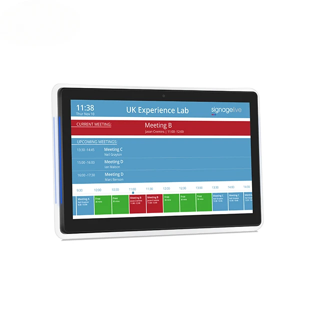 Professional Wall Mount 15.6 Inch Lcd Touch Screen POE Power LED Light Bar Booking System Android Meeting Room Tablet