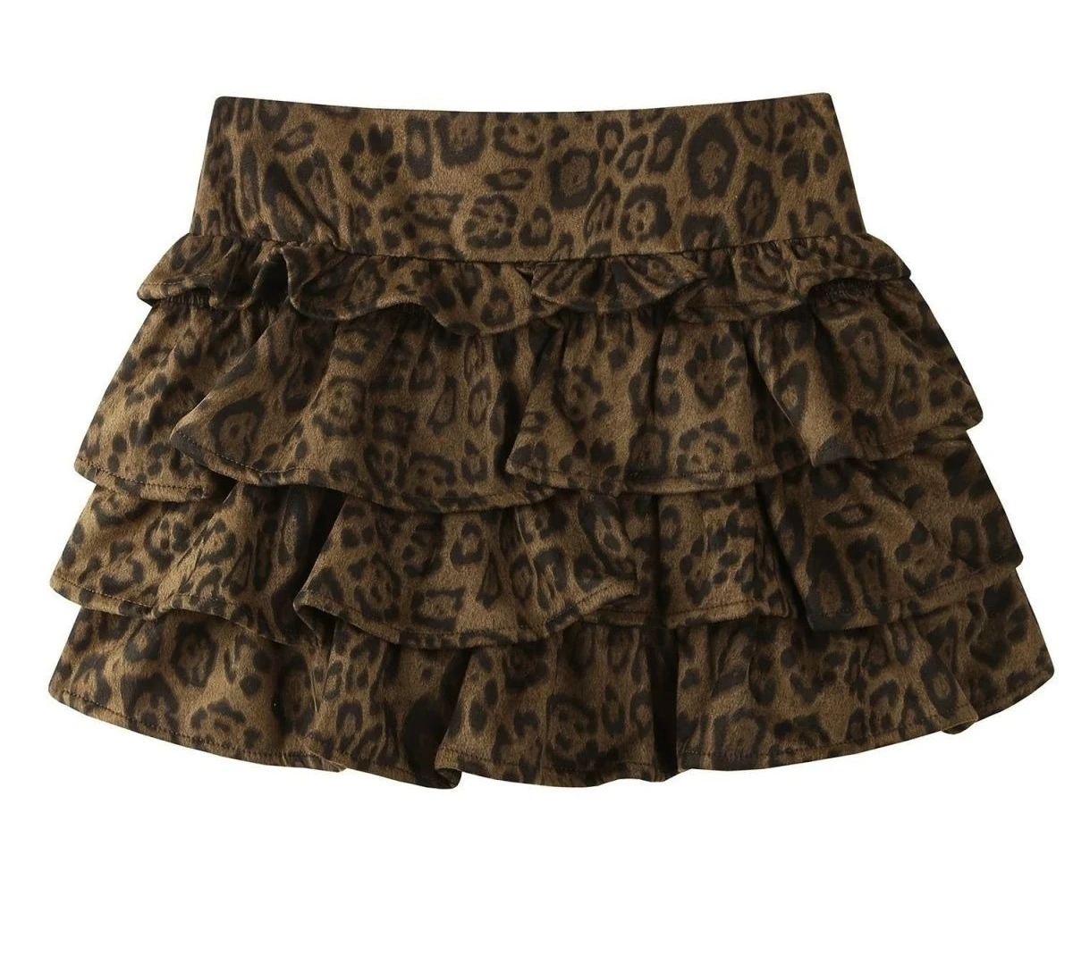 تنورة على شكل حرف A بطبعة الفهد، فتاة حارة، خصر مرن كاجوال، تنورة كعكة متعددة الاستخدامات، تنورة قصيرة للتخسيس بتصميم كلاسيكي #6