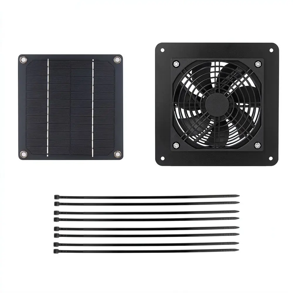 Mini Solar Powered Fan 12V Exhaust Blower For Greenhouse Poultry Coop Pet House Cooling Air Ventilation System
