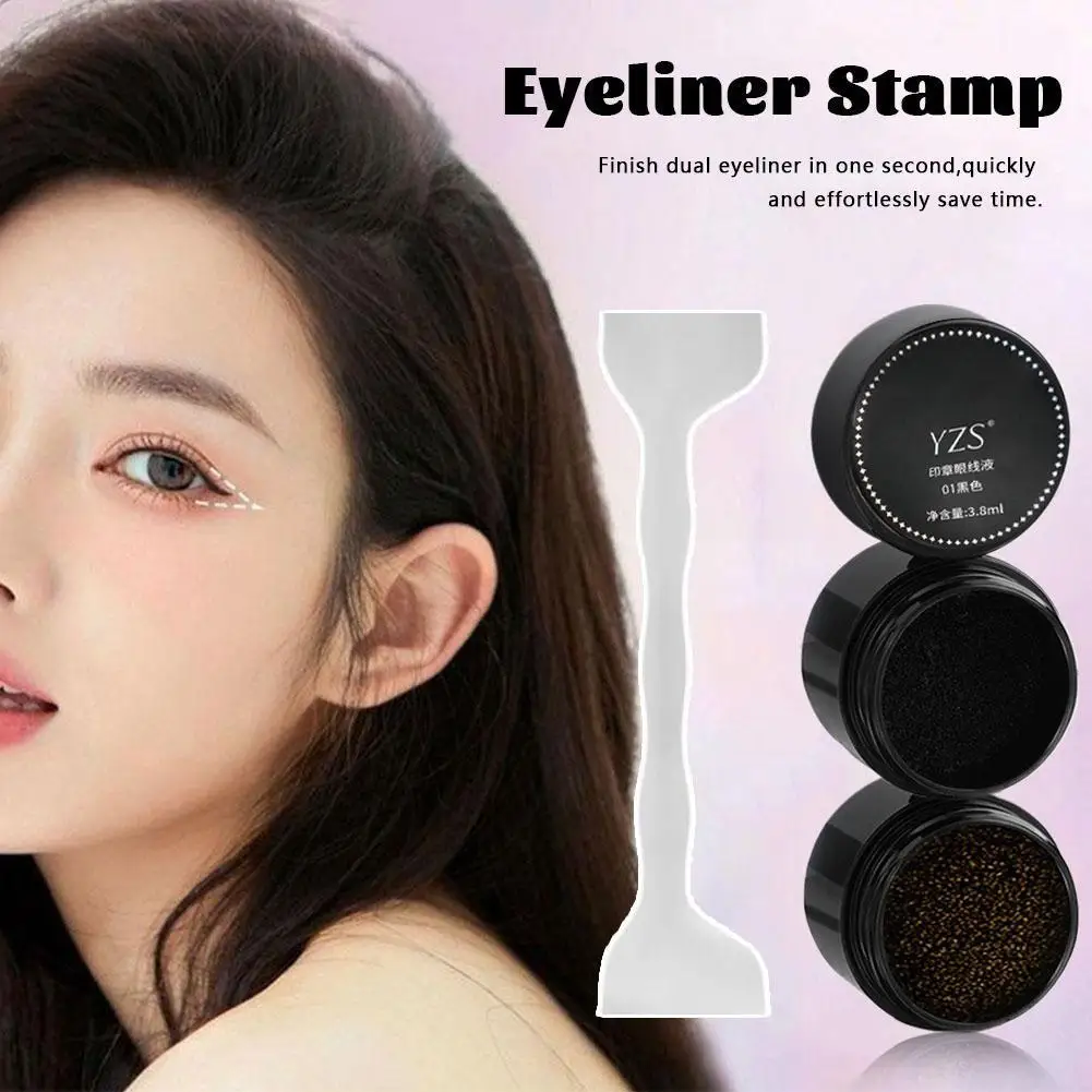 Double Ended Lagere Wimper Eyeline Siliconen Stempel DIY Make Wimpers Beginer Zwart Sjabloon Eyeliner Eye Tools Seal Lijn N1U8