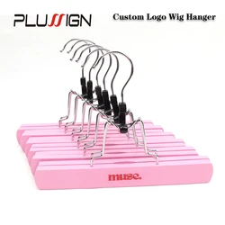 30Pcs Customized Portable Wig Bag With Hanger Non Woven Hair Extension Wig Storage Bags With Custom Wooden Hanger For Business