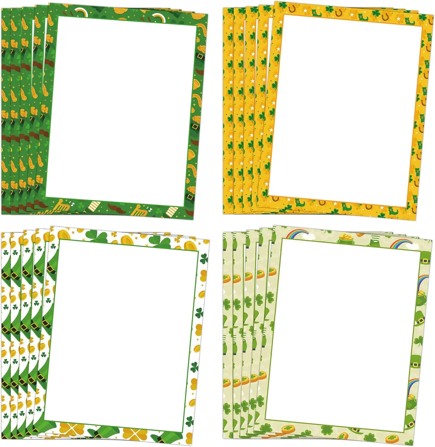 St. Patrick’s Stationery Paper Shamrock Stationary Letter Paper Sheets Clover Letterhead