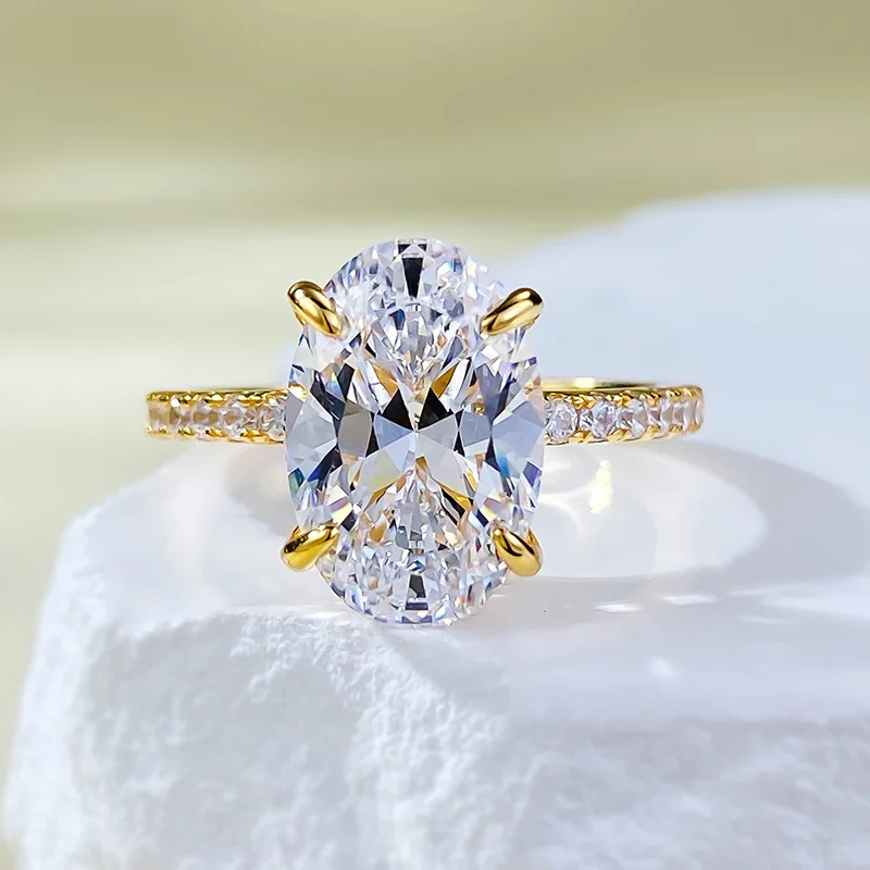 S925 Silver Simulation Diamond Ring for Women Similar Moissanite Girl Lady's Gift