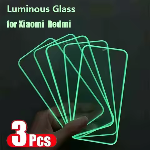 Luminous Screen Protectors for Xiaomi Mi Poco X3 Pro M3 F3 5G Glowing Tempered Glass for Redmi Note 10 Pro 10S 9S 9T 9A 9C