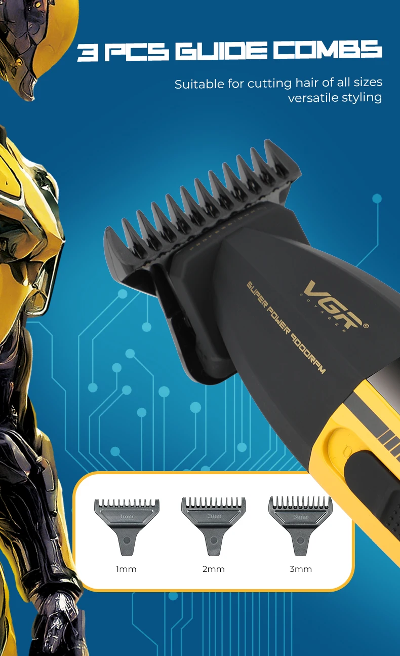 VGR Haarschneider Professionell Haarschneidemaschine Elektrisch Haarschneidemaschinen Kabellos Friseur Haarschnitt Wiederaufladbar Trimmer für Männer V-285 – Detail 15