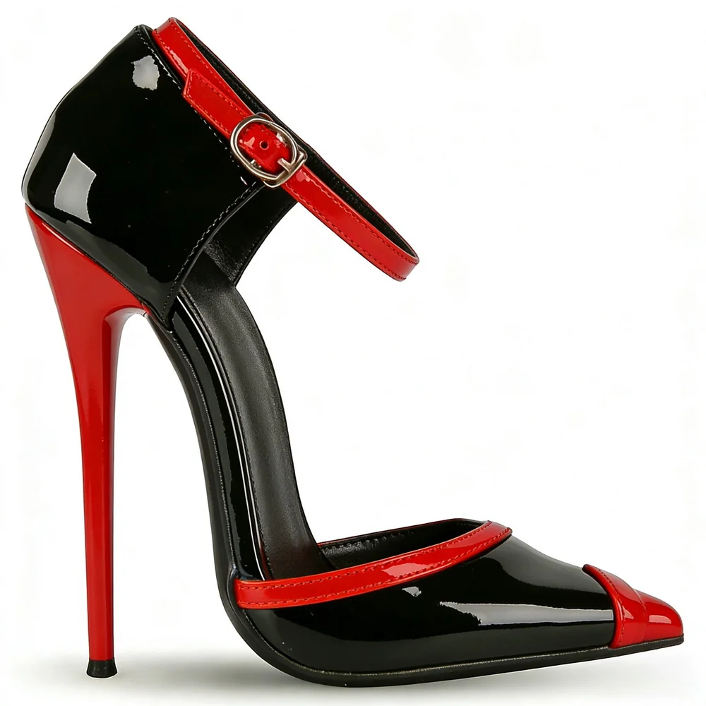 

Туфли-лодочки на шпильке с ремешками, высота каблука 16 см, женские туфли-лодочки, сексуальные туфли для вечеринок из лакированной кожи в разноцветном исполнении, с заостренным носком, синие, размер 46, индивидуальный цвет