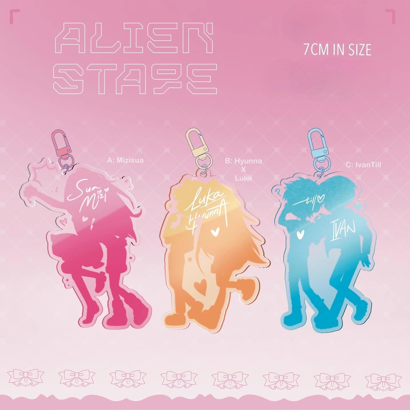 Alien Stage Linked Acrylic Charms Keychain Cute Student Backpack Pendant Gift