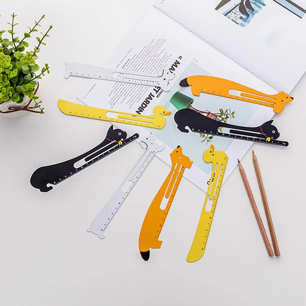 Durable Ruler Cute Cartoon Metal Bookmark Ruler with High Strength Measuring Scale Adorable School Supplies for Students Book