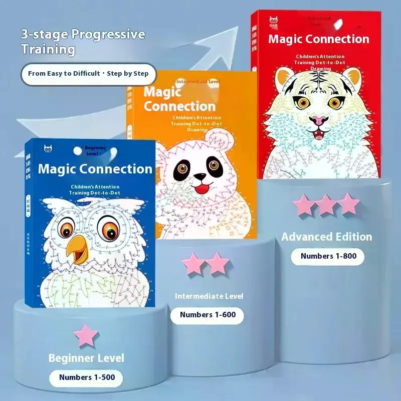 1/2/3 Stuks Digitale Connectiviteit En Kleurboek Set Voor Kinderen Geschikt Voor Leeftijden 3-6 44 Patroon Gericht Trainingsboek