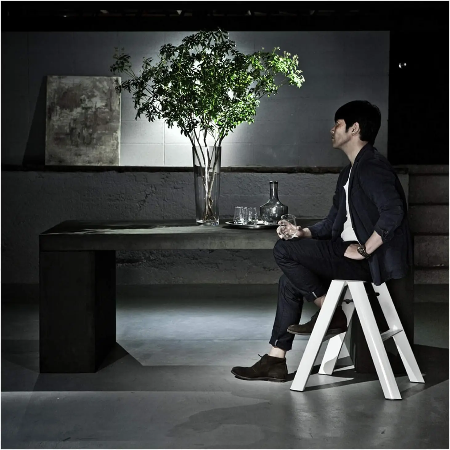 Escadas Lucano Step Stool, 2 degraus, branco