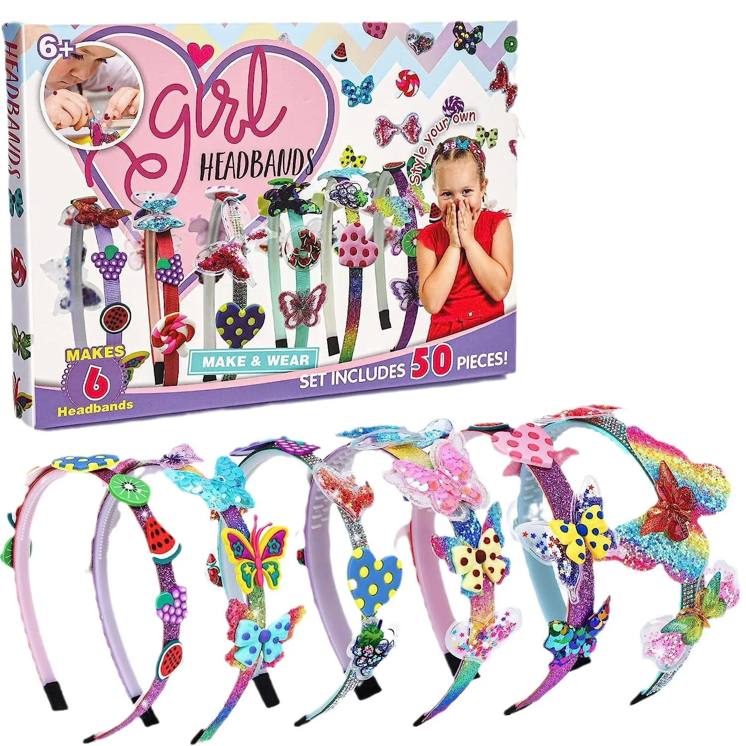 Headband Making Kit para Meninas, Acessórios para Cabelo, Artes e Artesanato Kits, Presentes de Aniversário, DIY, Presentes de Natal