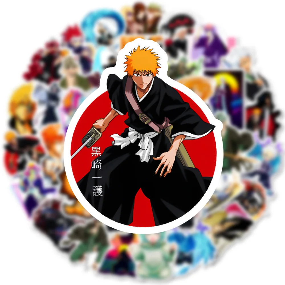 10/30/50pcs Classic Cool Anime BLEACH Manga Stickers Waterproof DIY Water Bottle Phone Diary Cartoon Sticker Decals Kid Toy Gift