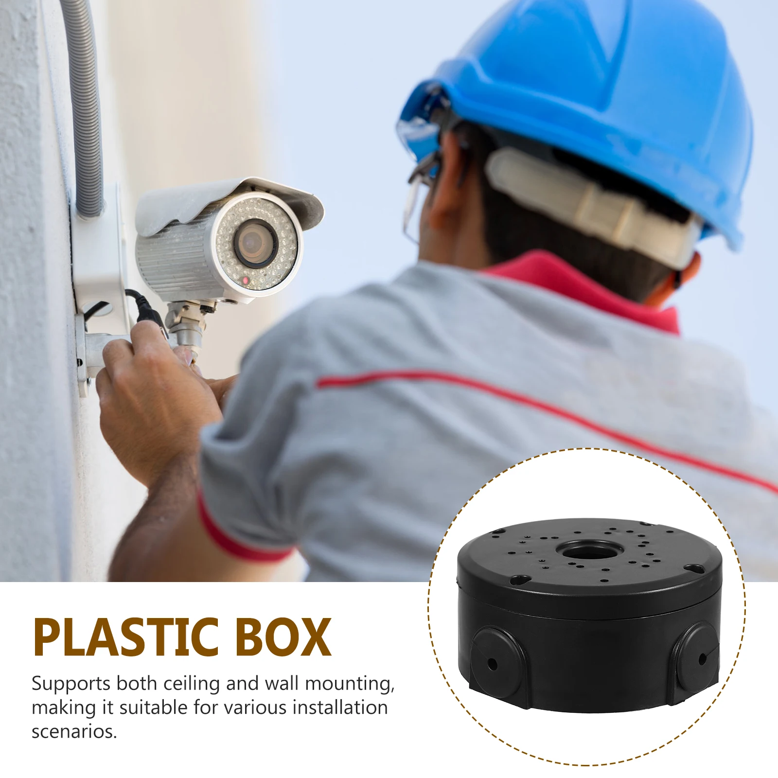 Power Cable Concealment Box Round Dome Junction Box For Ceiling Wall Mounting Home Office Mall Security Camera Installation