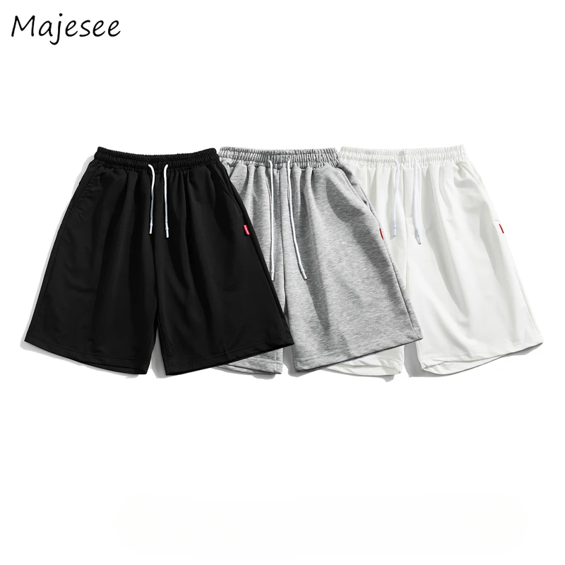 Simple Shorts Men Summer Solid Loose BF Fashion Breathable Korean Style Streetwear Harajuku Gym Basketball Cool Teens Ulzzang