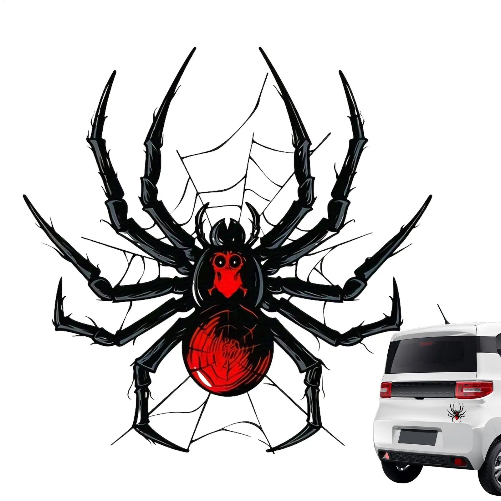 Spider Car Decal Gothic Cartoon Spider Stickers Scary Animal Car Decals Fashionable Auto Stickers for Drivers Driving Enthusiast