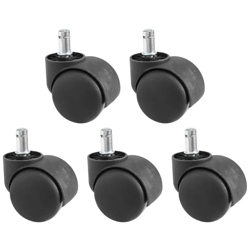 

50Mm Office Chair Roller Castor Wheels - Set Of 5 - Black-[A22I Store]