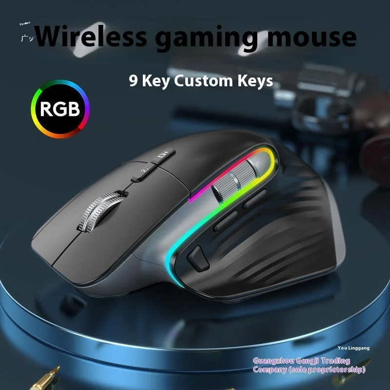 

Wireless Mouse Bluetooth Programmable Five Level 4000dpi Switch Rgb Light Effect Mute Office Games Gaming Laptops Desktop Mouse