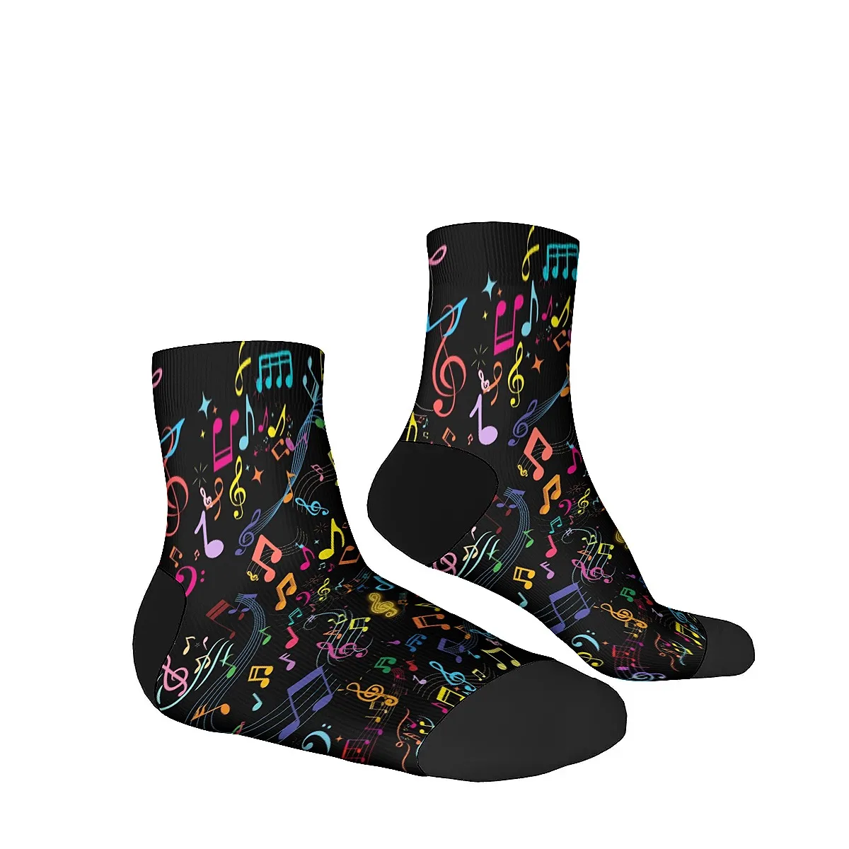 Music Notes Vintage socks Street Hip Hop Novelty Crew socks Comfortable Fashion casual socks Travel fitness party perfect gift
