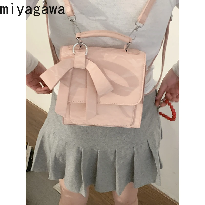 Miyagawa Fashion Chic Korean Style Women Backpacks Causal 2024 New Bow Sweet Mini Backpacks