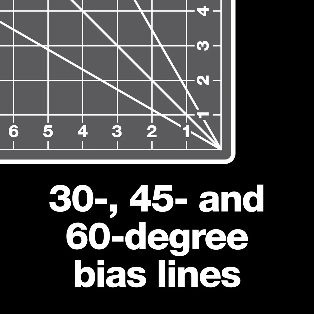 Tappetino da taglio rotante autorigenerante bifacciale 12x18 pollici Griglie di misurazione grigie Linee di polarizzazione Quilting Strumento artigianale per cucire