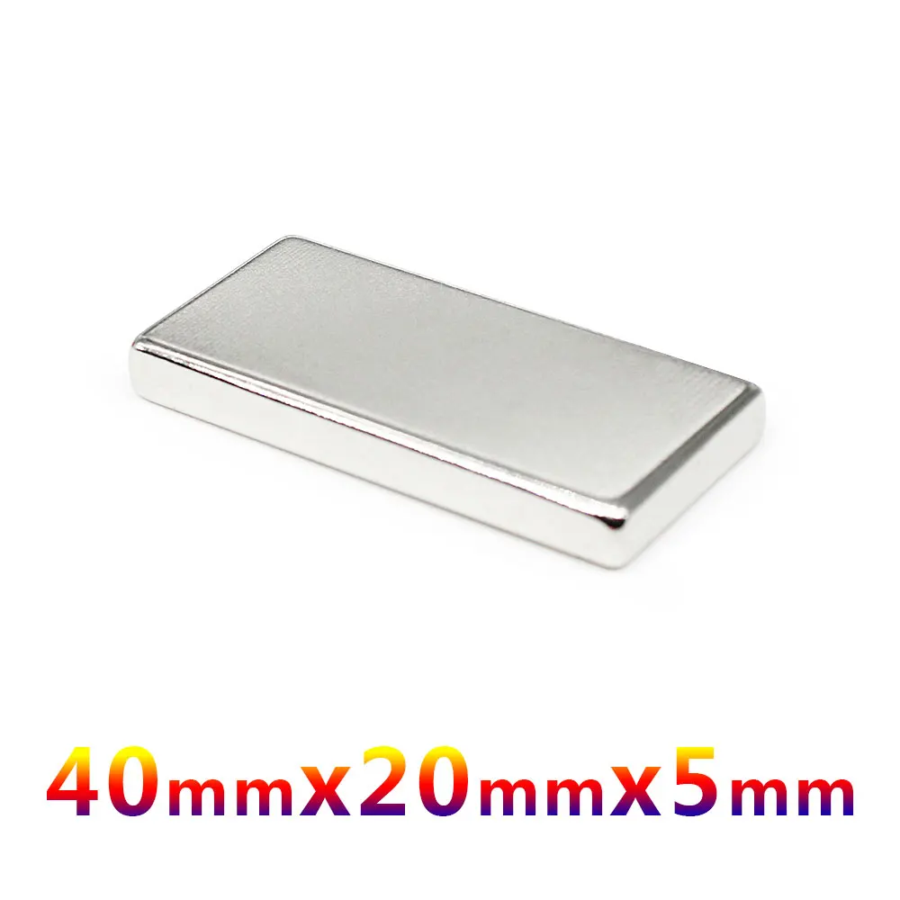 1-15PCS 40x20x5mm Quadrate Rare Earth Neodymium Magnet N35 Block Strong Powerful Magnets 40x20x5 Permanent Magnet 40*20*5