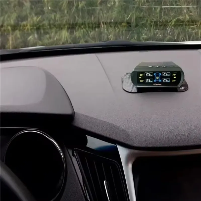 NUOVO Disponibile Smart car TPMS sistema di monitoraggio della pressione dei pneumatici orologio digitale solare display LCD pressione dei pneumatici temperatura sicurezza ala