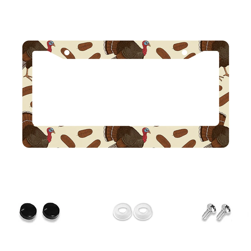 

1 шт., коричневый узор Турции, рамка номерного знака с 2 отверстиями, алюминиевый материал, 6x12 дюймов с винтом, новинка, украшение автомобиля, подарок