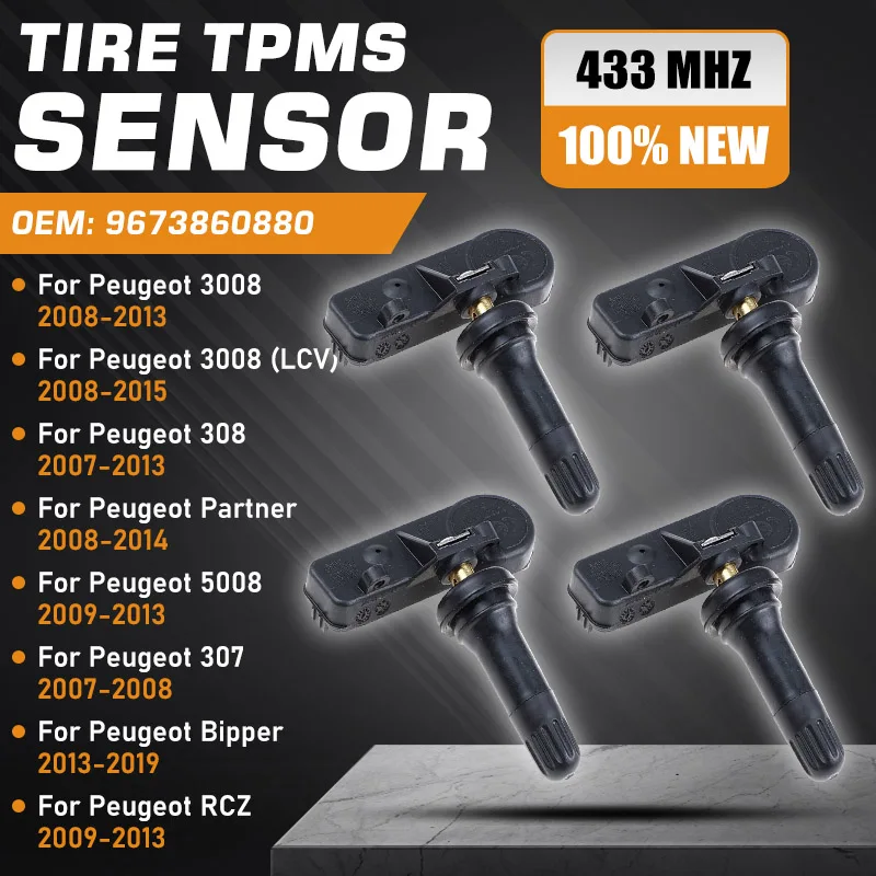 

Car Tire Pressure Sensor For Peugeot 3008 Peugeot 308 2007-2013 Peugeot Partner 2008-2014 Peugeot 5008 2009-2013 TPMS Sensor