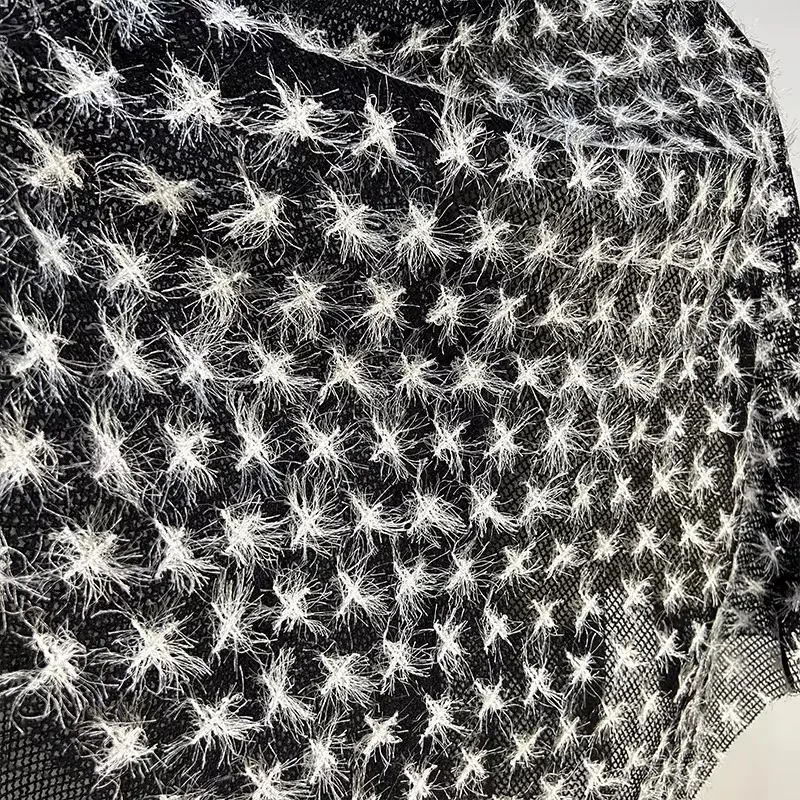 

Ткань сетчатая для плетения, 1 ярд, с 3D вышивкой «Одуванчик», для одежды, свадебных платьев, ципао, материал для платьев